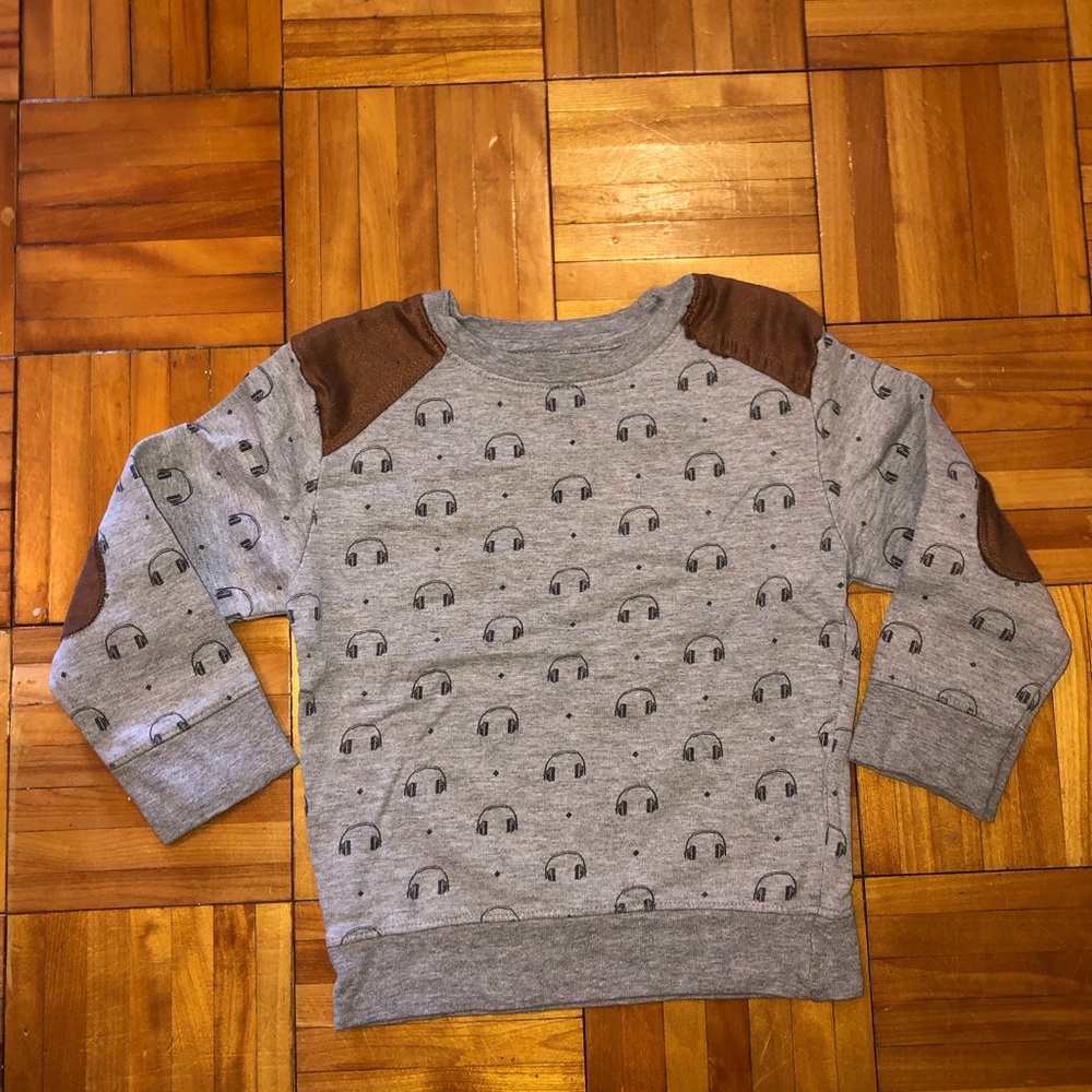 Gray Kids Sweatshirt with Brown Accents